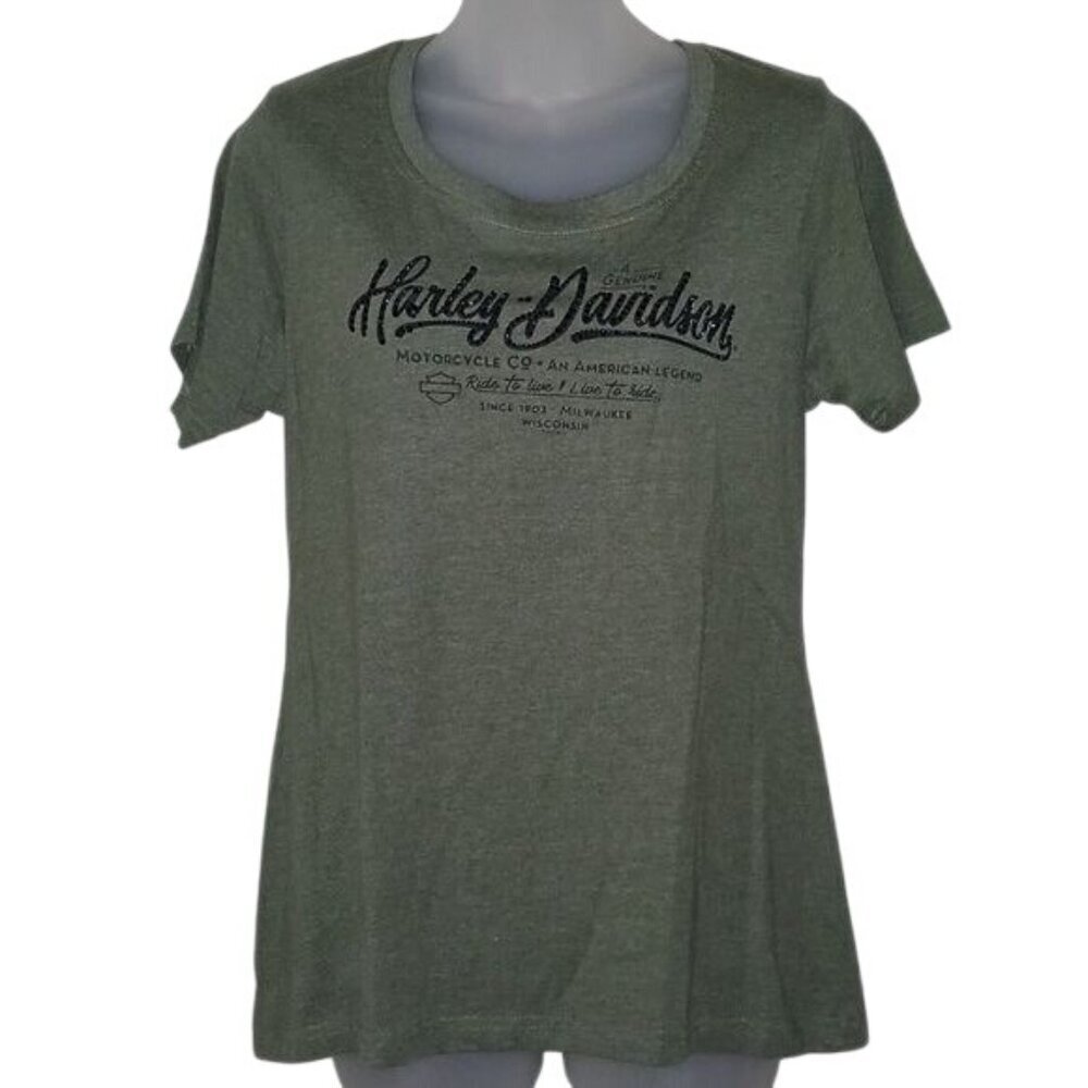 Harley-Davidson Women's Green Logo Tee